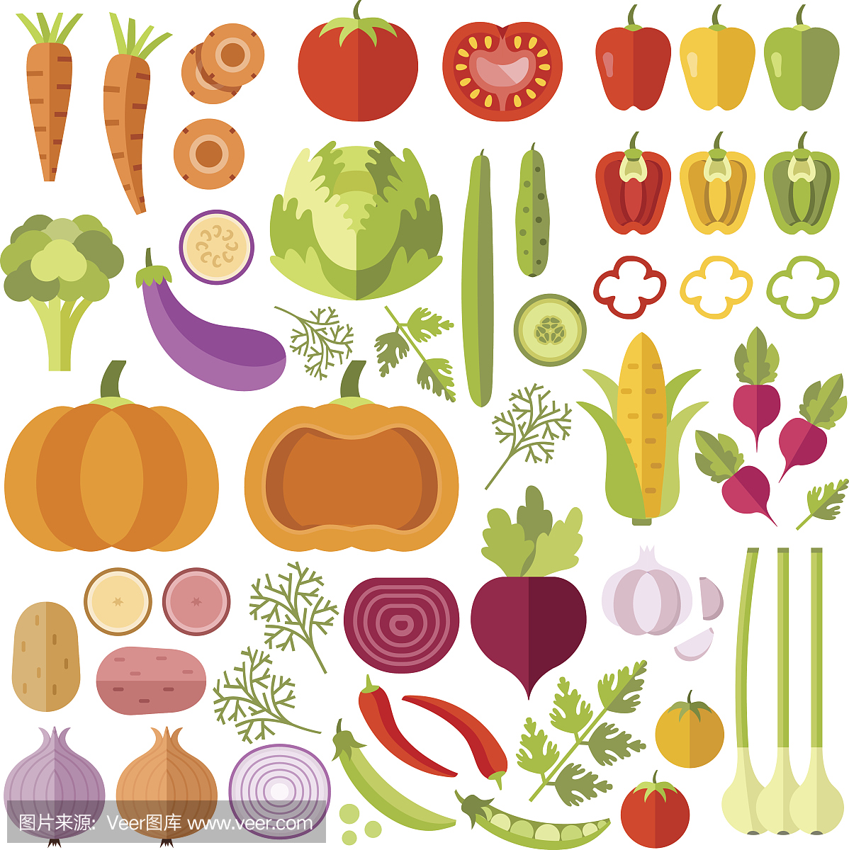 蔬菜平面圖標(biāo)集